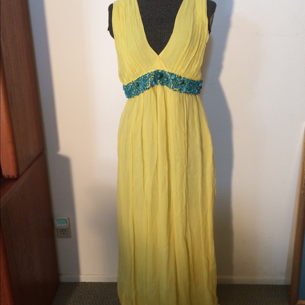 Turquoise stone maxi evening - Picture 5 of 6